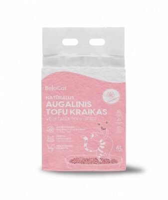 Pakaiši kaķu tualetēm BeloCat Tofu Clumping Cat Litter Cherry Blossom 6l